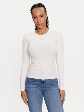 Tommy Jeans Tommy Jeans Majica Essential DW0DW17387 Écru Slim Fit
