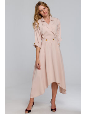 Makover Makover Večerní šaty K086 Béžová Regular Fit