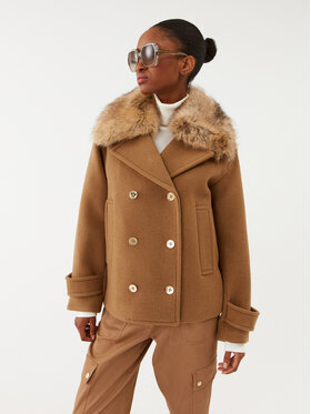 MICHAEL Michael Kors MICHAEL Michael Kors Vuneni kaput MF320B6F8P Bež Regular Fit