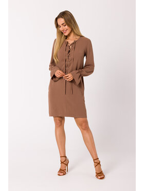 Made of Emotion Made of Emotion Sukienka codzienna M742 Brązowy Premium Fit