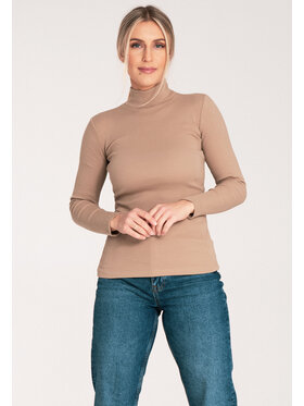 FIGL FIGL Bluzka M1058 Beżowy Fitted Fit
