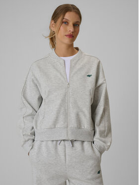 4F 4F Bluza SPORTS CLUB Szary jasny Loose Fit