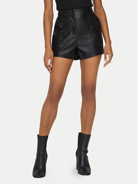 ONLY ONLY Pantaloni scurți din imitație de piele Tricia 15287184 Negru Baggy Fit
