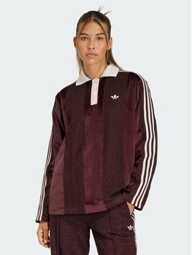 adidas adidas Bluzka ORIGINALS WINTERISED SOCCER JERSEY Czerwony Oversize