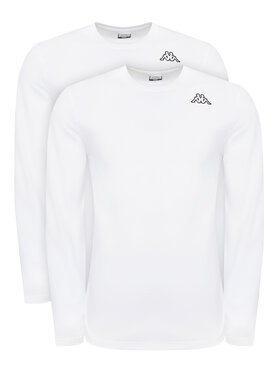 Kappa Kappa Σετ 2 Μπλούζες Μακρυμάνικες Logo Saro 37216LW Λευκό Regular Fit