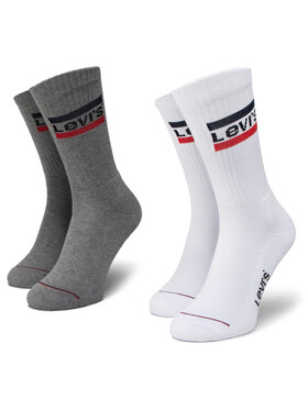 Levi's® Levi's Σετ 2 ζευγάρια ψηλές κάλτσες unisex 37157-0151 Γκρι