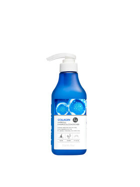 Farmstay Farmstay COLLAGEN szampon z odżywką 2w1, 530 ml Oczyszczające