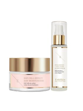 Erthskin London Erthskin London EGF Cell Effect Day Moisturiser 50ml + Hyaluronic acid & Collagen Serum - 60ml Krem na dzień