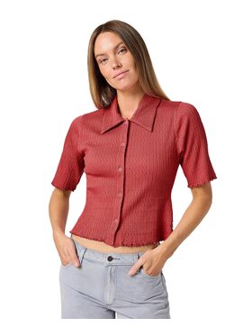 Wrangler Wrangler Koszula 112362981 Czerwony Slim Fit