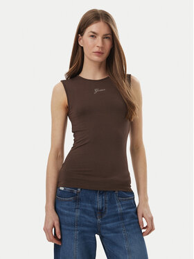 Guess Guess Top W6YP17 K3881 Pruun Regular Fit
