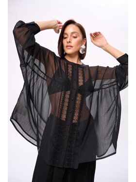blue shadow blue shadow Koszula Saranity Czarny Regular Fit