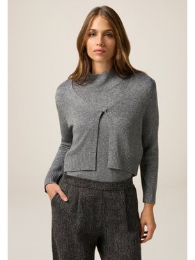 Oltre Oltre Sweter M452J005199N013 Szary Cropp Fit