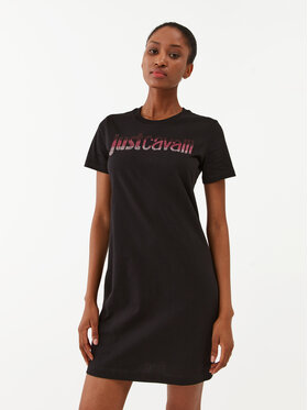 Just Cavalli Just Cavalli Vsakodnevna obleka 75PAOE00 Črna Regular Fit
