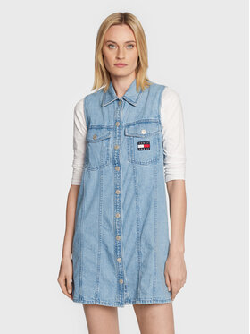 Tommy Jeans Tommy Jeans Džinsa kleita Badge DW0DW13600 Zils Regular Fit