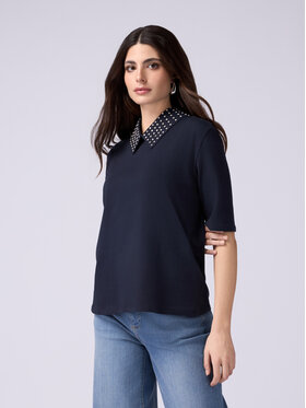 Oltre Oltre Blusa G359J004136N034 Blu Slim Fit
