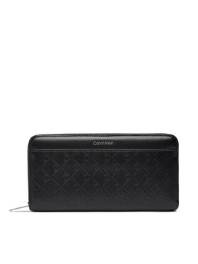 Calvin Klein Calvin Klein Didelė Moteriška Piniginė Emblem Aop Embossed Long Wallet LV04F1097G Juoda