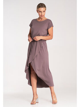 FIGL FIGL Každodenní šaty M1041 Hnědá Basic Fit