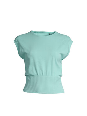 Casall Casall T-Shirt Seamless Graphical Rib Tee Zielony Regular Fit