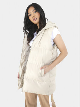 Brave Soul Brave Soul Vestă LJK-TROPICLGILB Écru Straight Fit