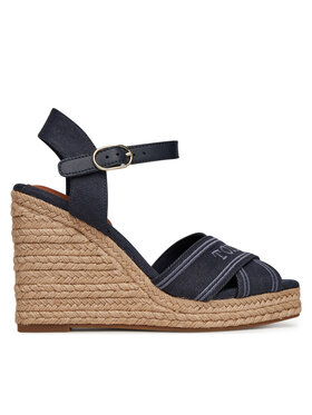 Tommy Hilfiger Tommy Hilfiger Espadrilky Tommy Hilfiger Espad High Wedge FW0FW08668 Tmavomodrá