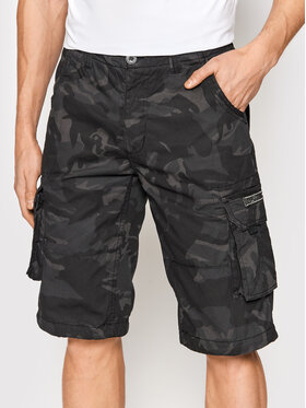 Alpha Industries Alpha Industries Šortky z materiálu Jet Camo 191200C Černá Regular Fit