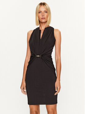 Rinascimento Rinascimento Kokteilinė suknelė CFC0115394003 Juoda Slim Fit