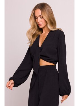 Made of Emotion Made of Emotion Bluzka M861 Czarny Cropp Fit