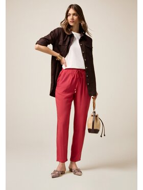 Oltre Oltre Pantaloni di tessuto P263J002326N026 Rosso Boy Fit