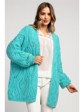 Fobya Fobya Kardigan F1974 Niebieski Oversize