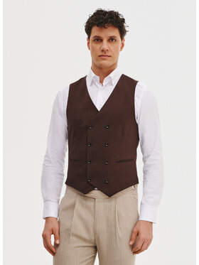 Pako Lorente Pako Lorente Kamizelka garniturowa P25SF-8X-012 Brązowy Slim Fit