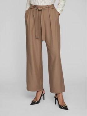 Vila Vila Текстилни панталони Scarly 14082647 Кафяв Relaxed Fit