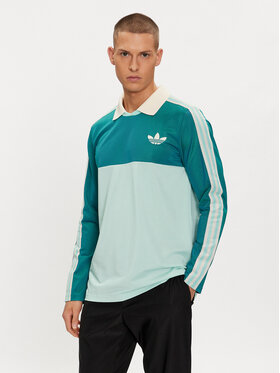 adidas adidas Тениска с яка и копчета IP6991 Зелен