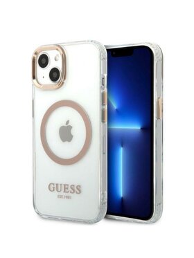 Guess Guess Etui na telefon Metal Outline Magsafe Przezroczysty