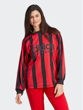 adidas adidas Bluzka Jacquard Long-Sleeve Top Jersey IC6634 Czarny Loose Fit