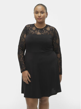 Vero Moda Curve Vero Moda Curve Koktejlové šaty 10305860 Černá Regular Fit
