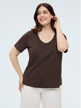 Fiorella Rubino Fiorella Rubino T-Shirt G025L009550N022 Brązowy Regular Fit