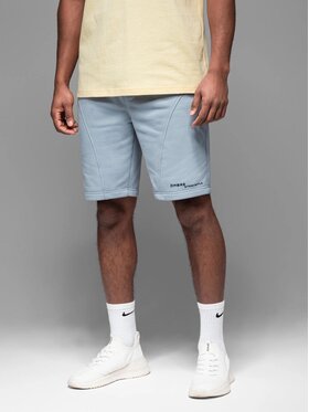 Ombre Ombre Šortky z materiálu OM-SRSK-0138 Modrá Slim Fit