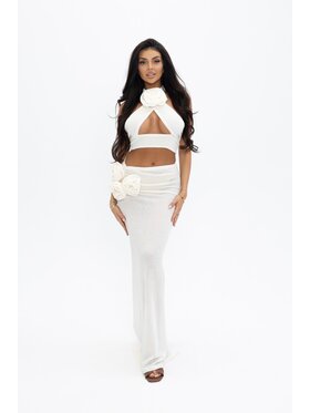 Love Saints Love Saints Komplet top i spódnica L26LF-KS-K01 Beżowy Slim Fit