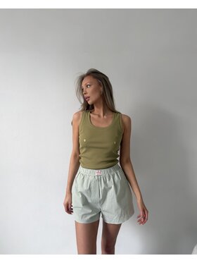 Le Songe Le Songe Szorty materiałowe KIMI Zielony Basic Fit