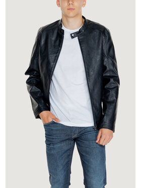 Jack&Jones Jack&Jones Kurtka skórzana JJEDYLAN CLEAN PU JACKET NOOS Czarny Regular Fit