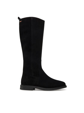 Tommy Hilfiger Tommy Hilfiger Μπότες Flag Suede Long Boot Zip FW0FW08178 Μαύρο