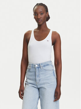 Tommy Jeans Tommy Jeans Top DW0DW20917 Biela Regular Fit