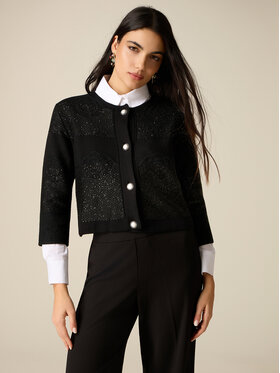 Oltre Oltre Cardigan M524J005296N033 Nero Boxy Fit