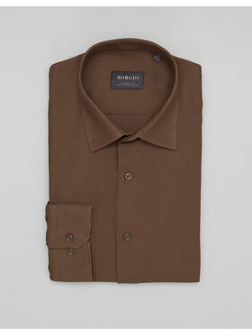 Borgio Borgio Koszula licodia Brązowy Classic Fit