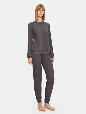 Selmark Selmark Pijama Basica P6073 Gri Regular Fit