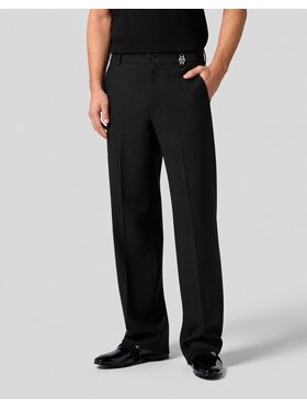 PHILIPP PLEIN PHILIPP PLEIN Bavlnené nohavice 32058 Čierna Wide Fit