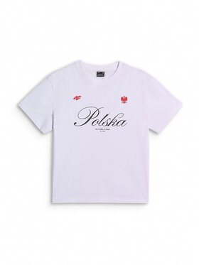 4F 4F T-Shirt STREFA KIBICA Biały Loose Fit