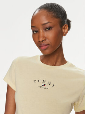 Tommy Jeans T-shirt Essential Logo DW0DW18140 Žuta Slim Fit