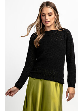 Fobya Fobya Sweter F1894 Czarny Basic Fit