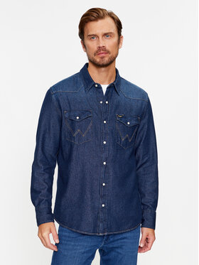 Wrangler Wrangler Koszula jeansowa 27Mw 112341088 Granatowy Regular Fit